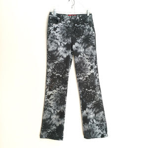 Gloria Vanderbilt Gray Floral Vintage Flare Pants